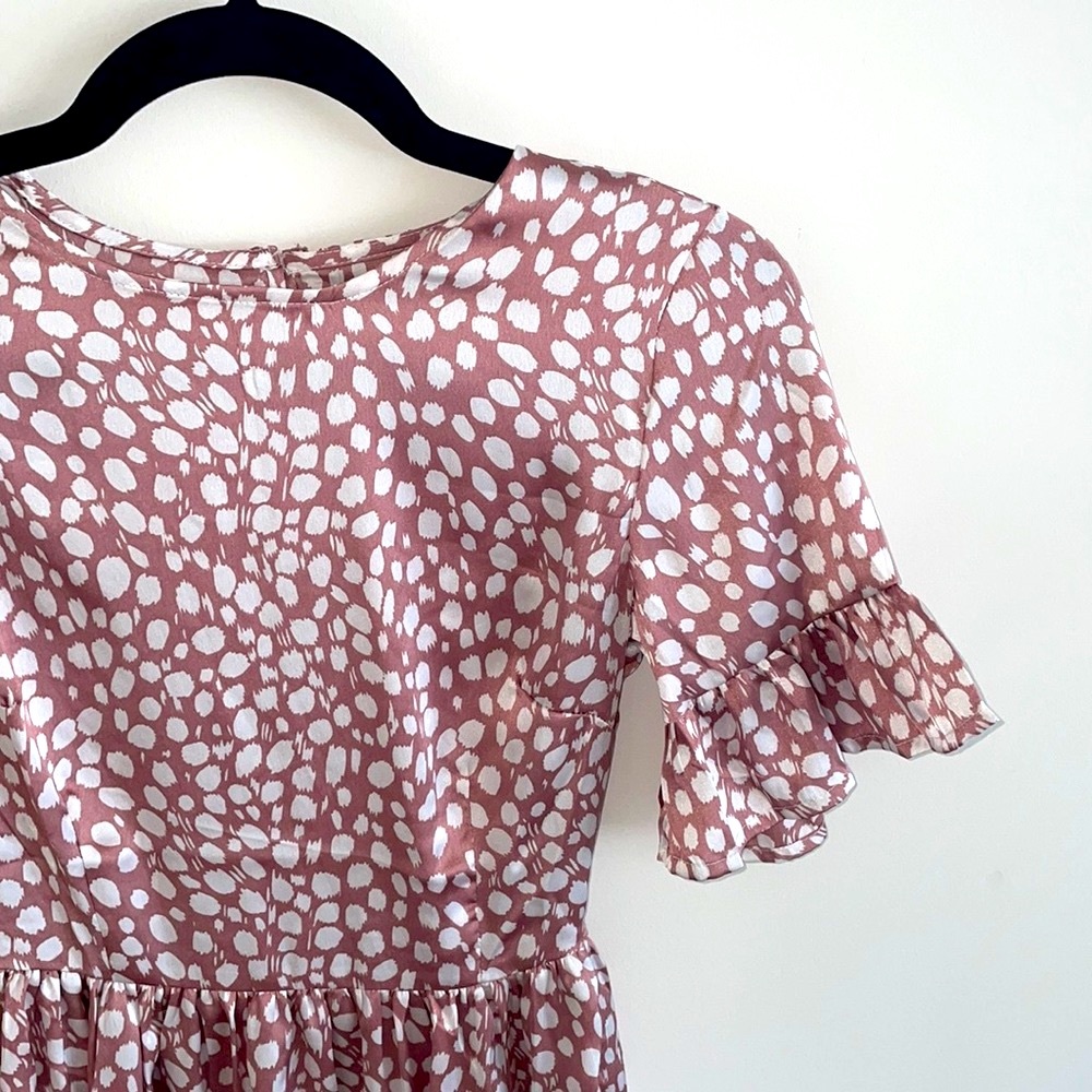 Boohoo Petite Woven Polka Dot Smock Dress